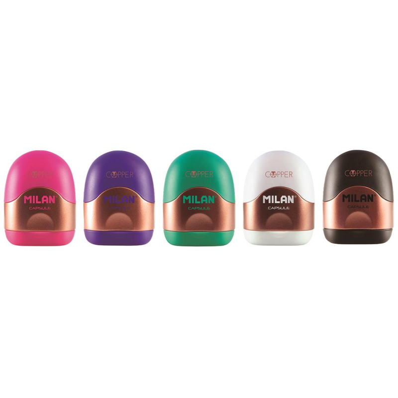 

Точилка Milan CAPSULE Copper с контейнером, 1 отв-е, цвет в асс20165224CP, (2шт.), Разноцветный