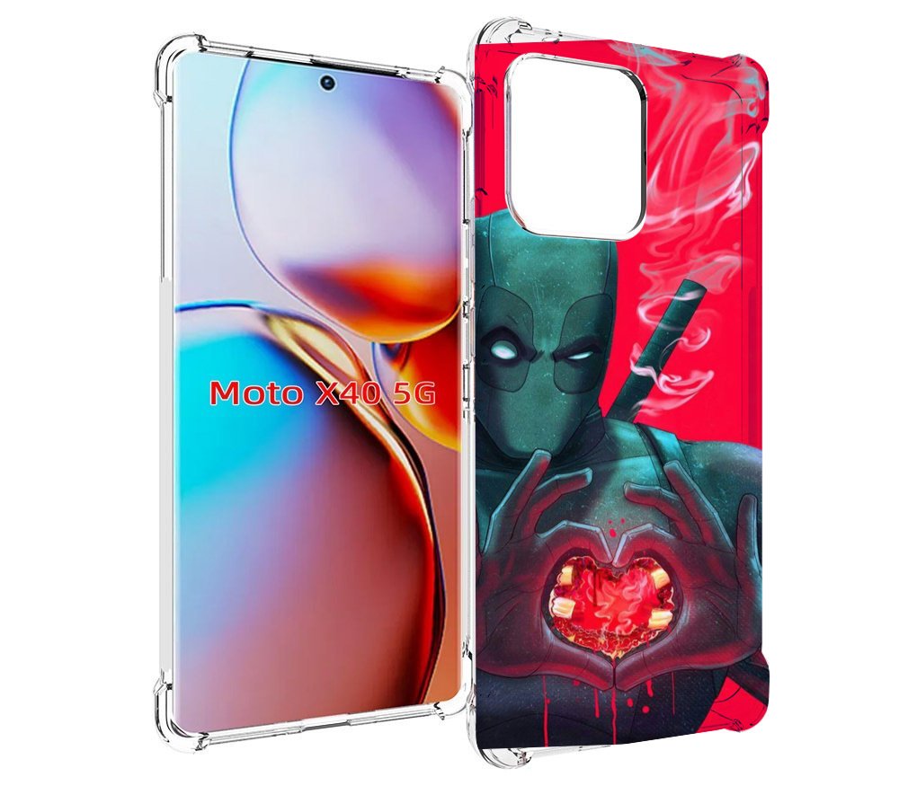 

Чехол MyPads дедпул-в-сердце для Motorola Moto X40, Прозрачный, Tocco