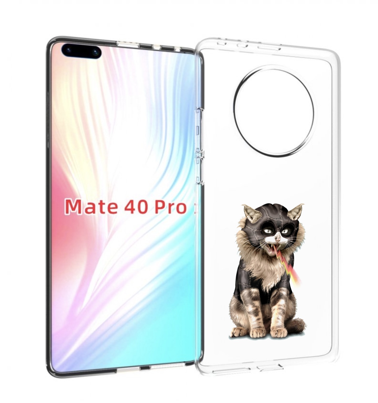 

Чехол MyPads дьяволский кот для Huawei Mate 40 Pro (NOH-NX9), Прозрачный, Tocco
