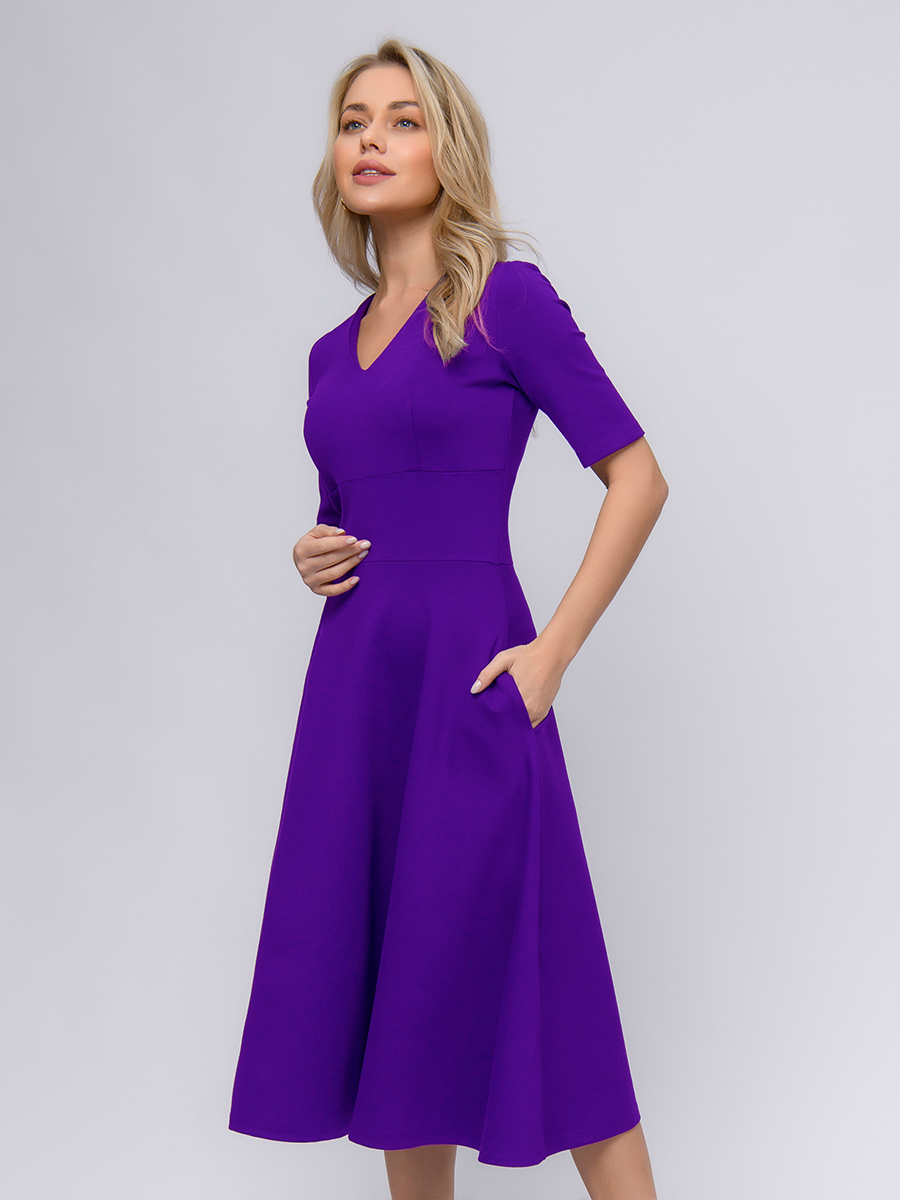 

Платье женское 1001dress 102219 фиолетовое 46 RU, Фиолетовый, 102219
