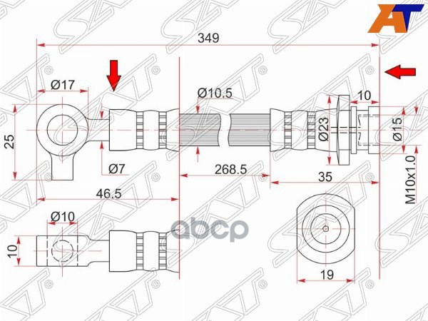 

Шланг Тормозной Передний (Таиланд) Nissan Atlas/Condor 88- Lh=Rh Sat арт. ST-46210-21T00