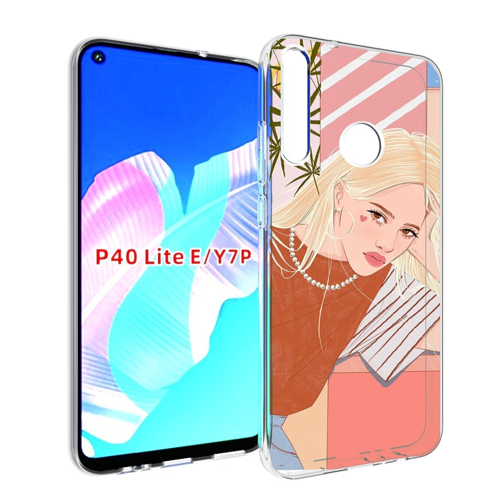 

Чехол бампер MyPads летняя-девочка женский для Huawei P40 Lite E, Прозрачный, Tocco