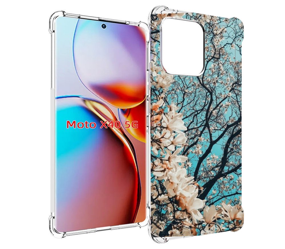 

Чехол MyPads дерево-с-цветочками для Motorola Moto X40, Прозрачный, Tocco