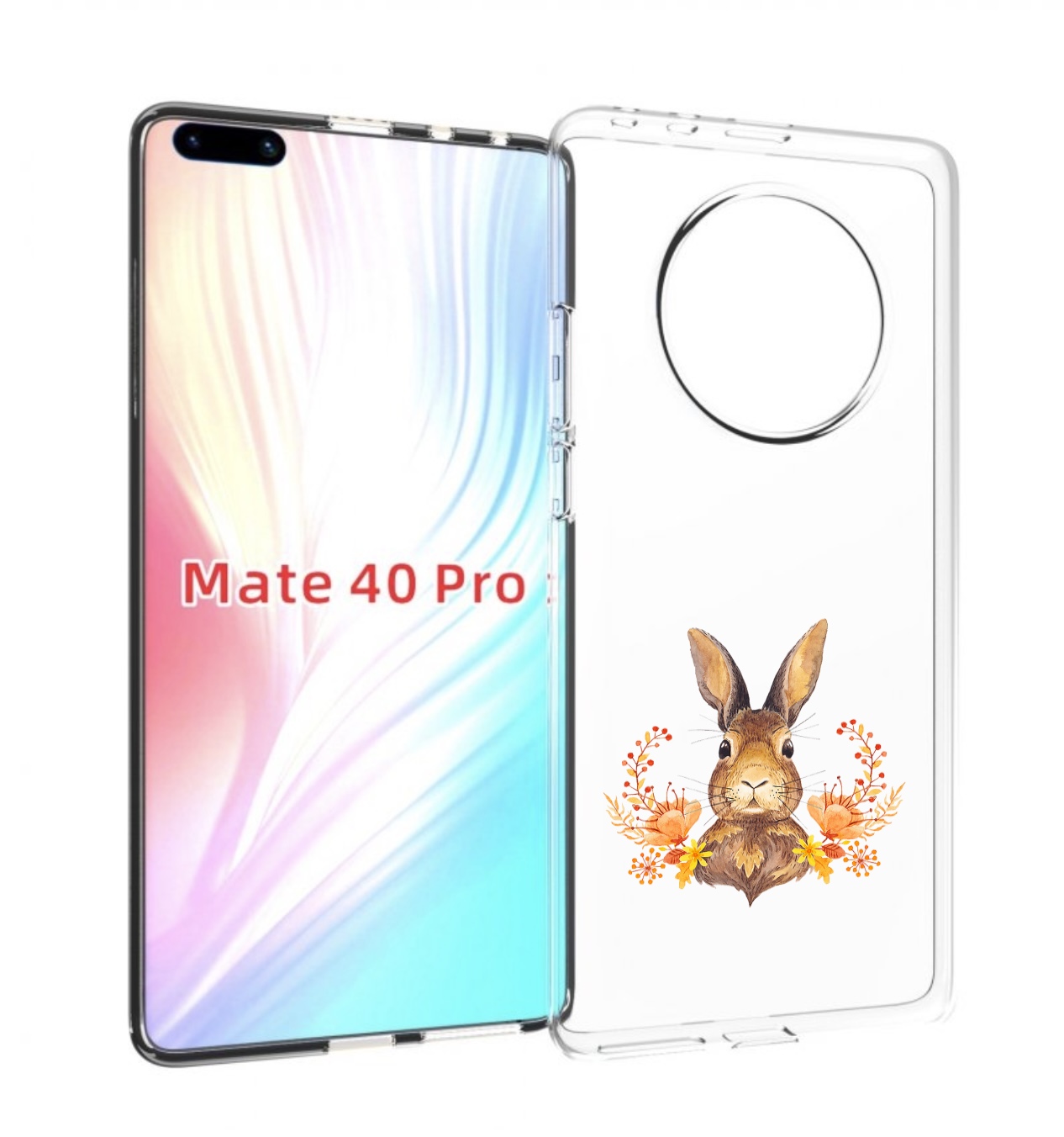 

Чехол MyPads зайка в цветах для Huawei Mate 40 Pro (NOH-NX9), Прозрачный, Tocco