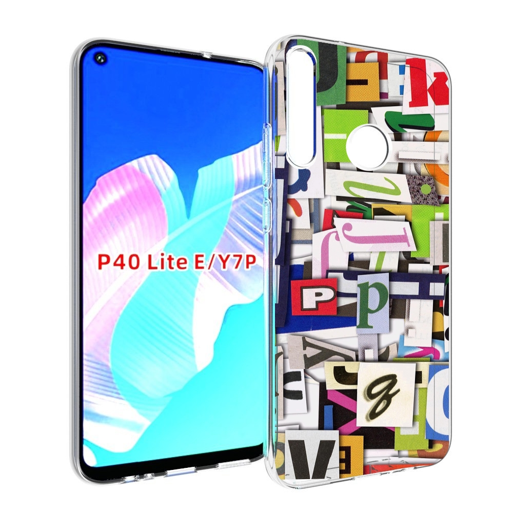 

Чехол бампер MyPads ломанные-буквы для Huawei P40 Lite E, Прозрачный, Tocco