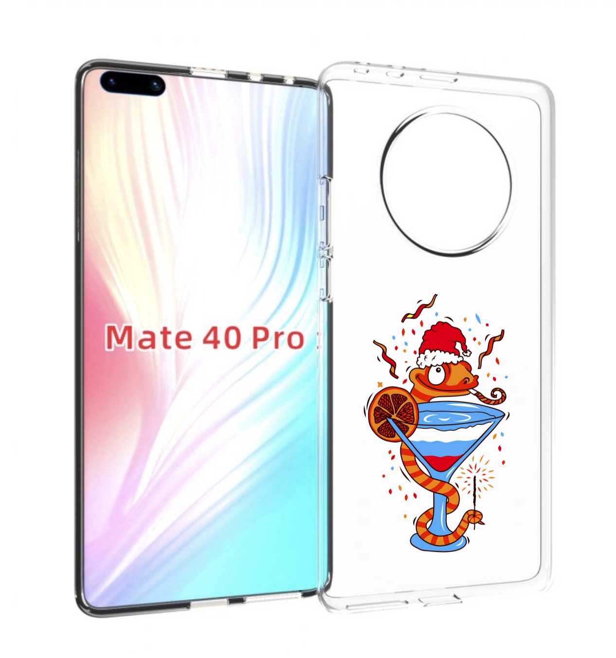 

Чехол MyPads змейка для Huawei Mate 40 Pro (NOH-NX9), Прозрачный, Tocco