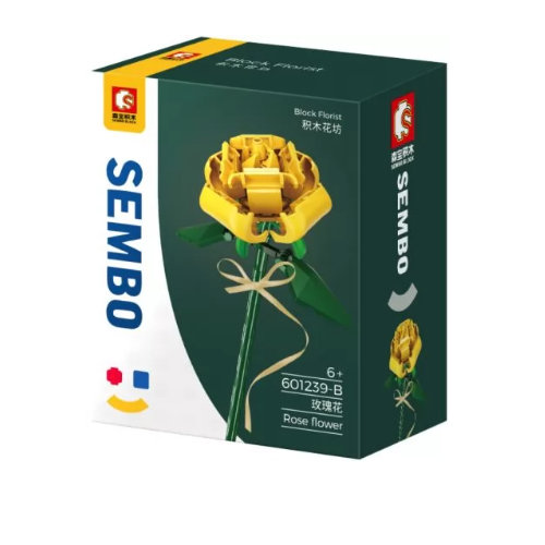 

Конструктор Sembo Block цветок Желтая роза, для девочки 6+, 81 деталь