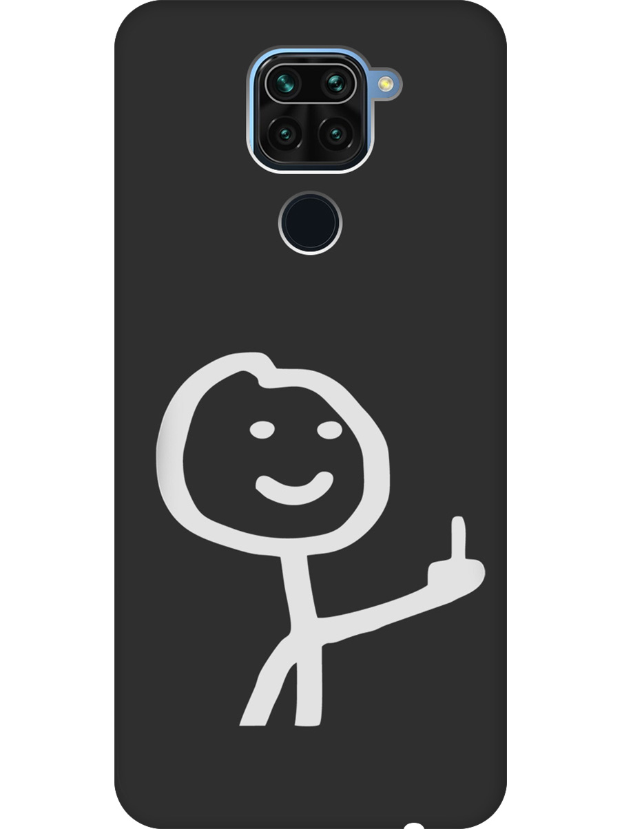 

Силиконовый чехол на Xiaomi Redmi Note 9 с принтом "Fck" матовый черный, Черный;белый;серый, 723101361