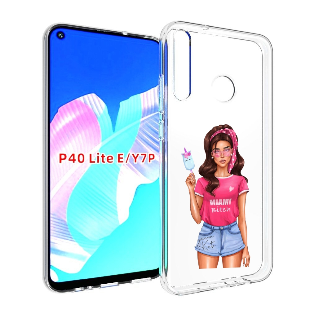 

Чехол бампер MyPads майами-битч женский для Huawei P40 Lite E, Прозрачный, Tocco