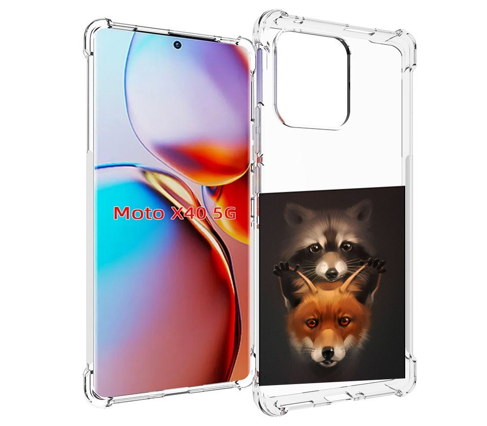 

Чехол MyPads енотик-лисенок для Motorola Moto X40, Прозрачный, Tocco