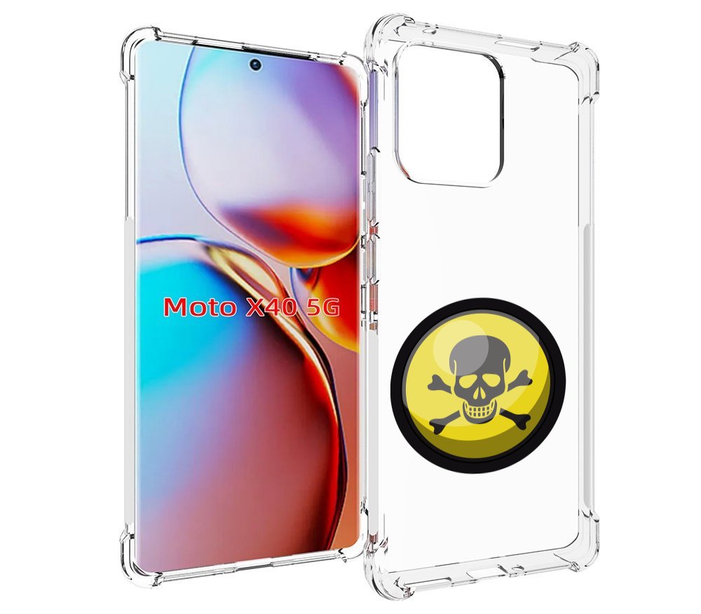 

Чехол MyPads желтый-череп для Motorola Moto X40, Прозрачный, Tocco