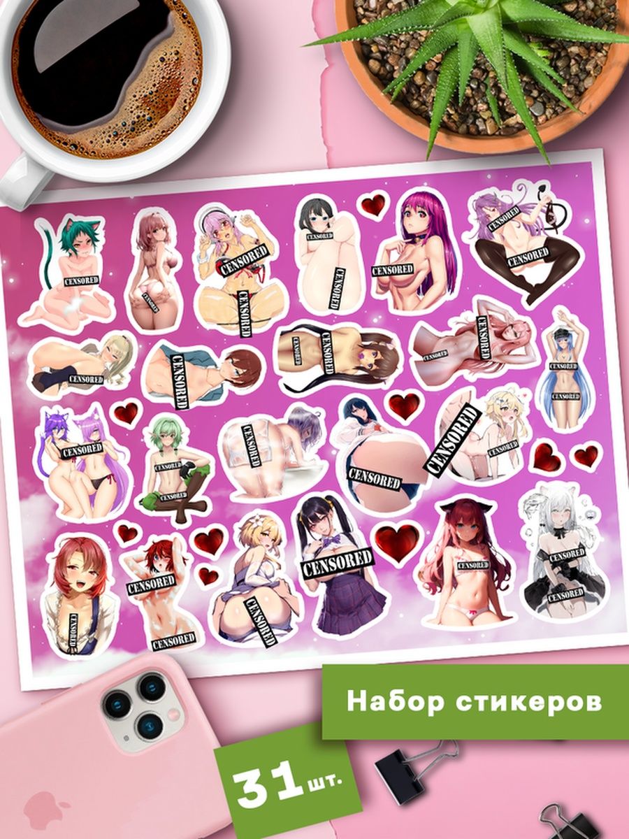 

Наклейки Наклейки Клейкие Хентай аниме SHNA-027, 20x25см, Разноцветный