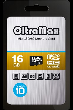 Карта памяти OLTRAMAX MicroSDHC 16GB Class10