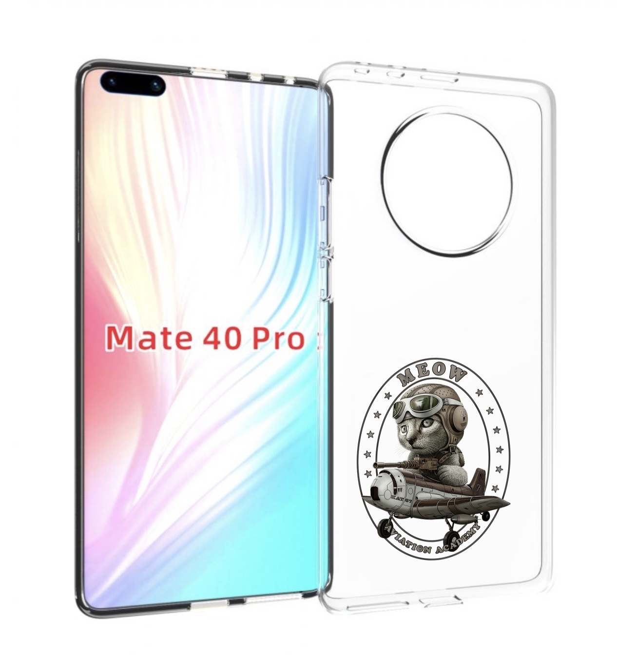 

Чехол MyPads кот в самолете для Huawei Mate 40 Pro (NOH-NX9), Прозрачный, Tocco