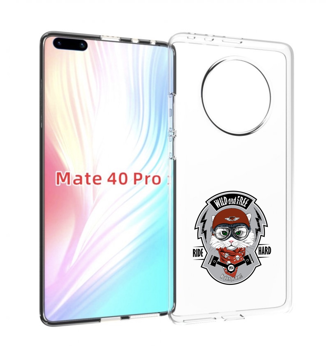 Чехол MyPads кошка в шлеме для Huawei Mate 40 Pro (NOH-NX9)