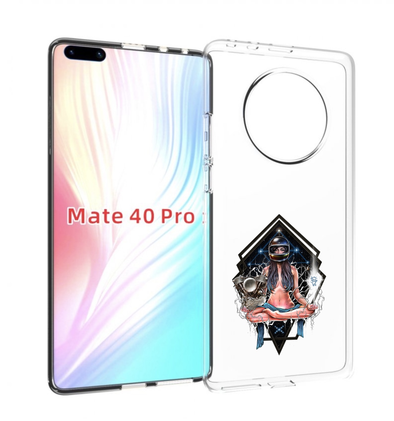 

Чехол MyPads красивая девушка в шлеме для Huawei Mate 40 Pro (NOH-NX9), Прозрачный, Tocco