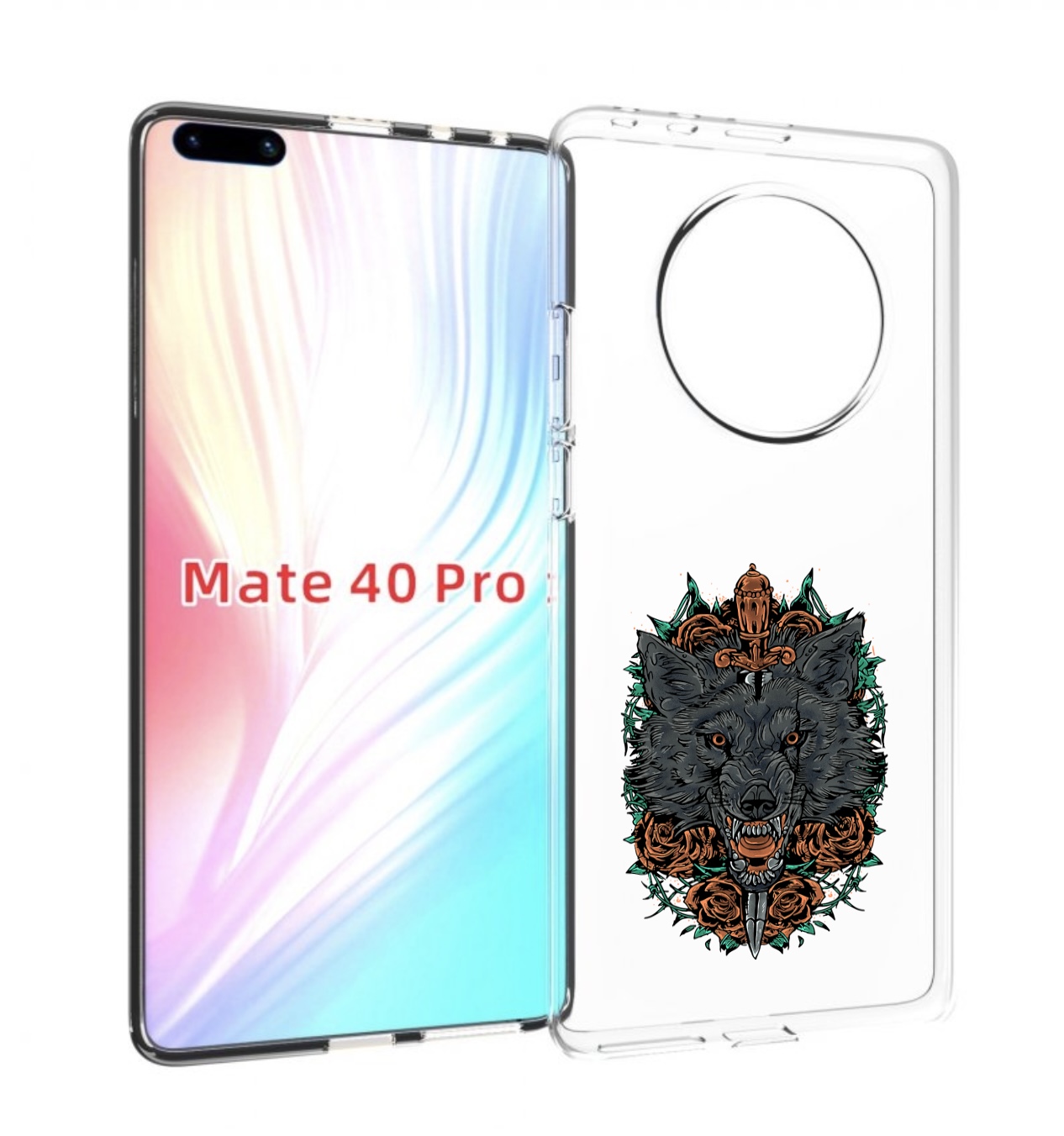 

Чехол MyPads красивый злой волк для Huawei Mate 40 Pro (NOH-NX9), Прозрачный, Tocco