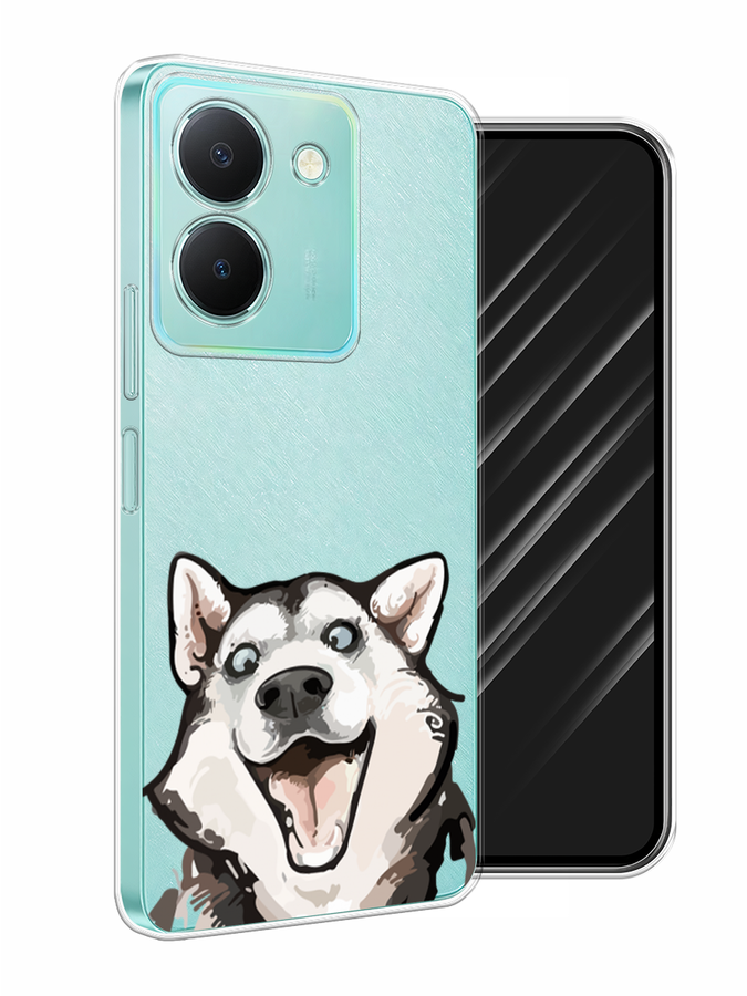 

Чехол Awog на Vivo Y36 "Радостный хаски", Белый;голубой;черный, 268950-1