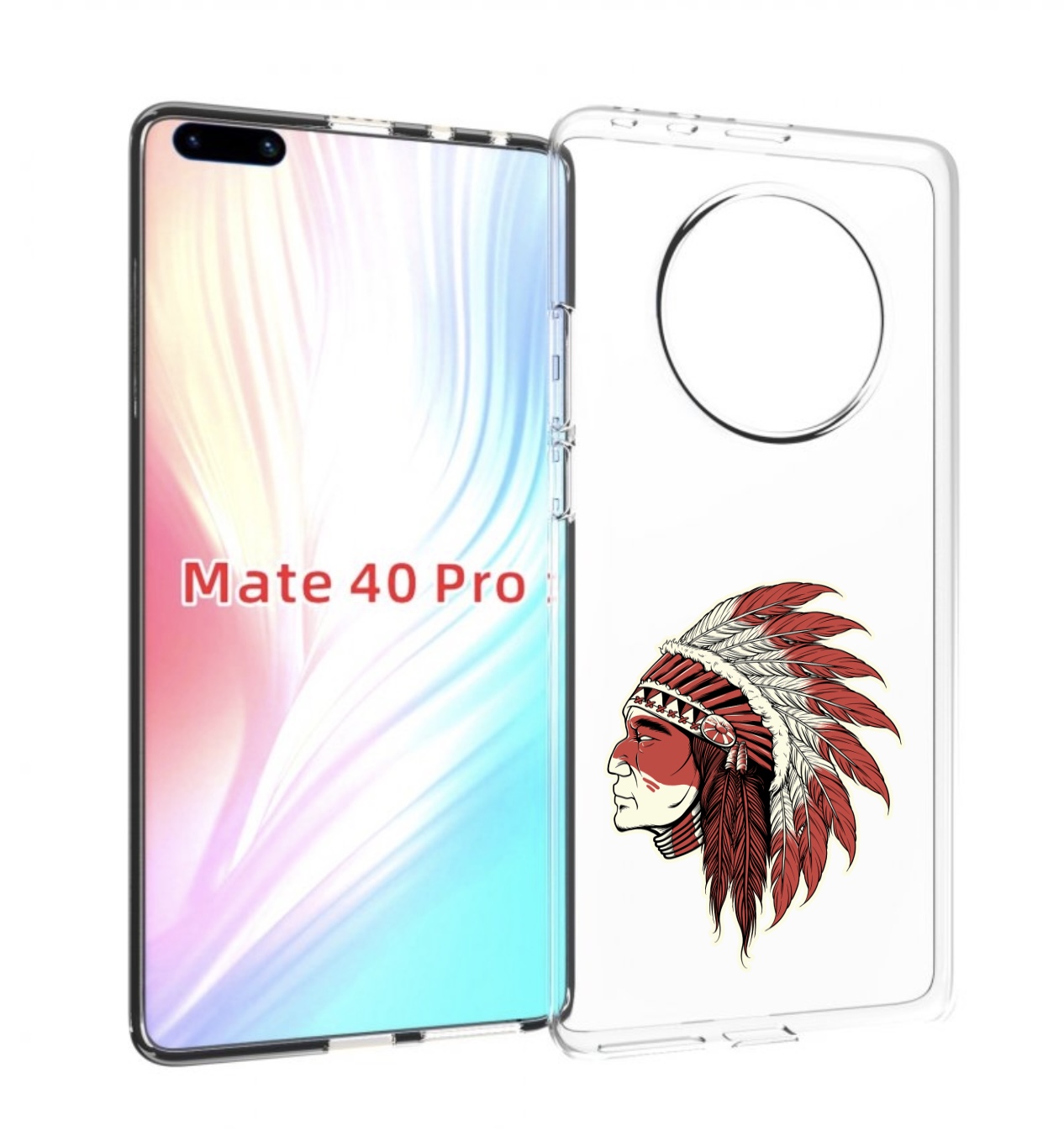 

Чехол MyPads красный индеец для Huawei Mate 40 Pro (NOH-NX9), Прозрачный, Tocco
