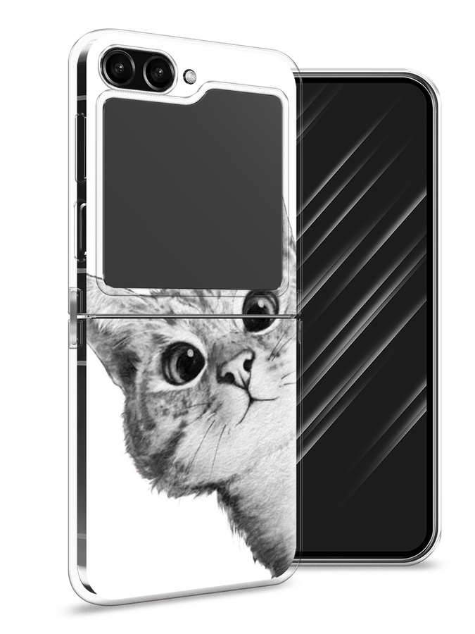 

Чехол Awog на Samsung Galaxy Z Flip 5 "Кот рисунок черно-белый", Черный, 2108350-1