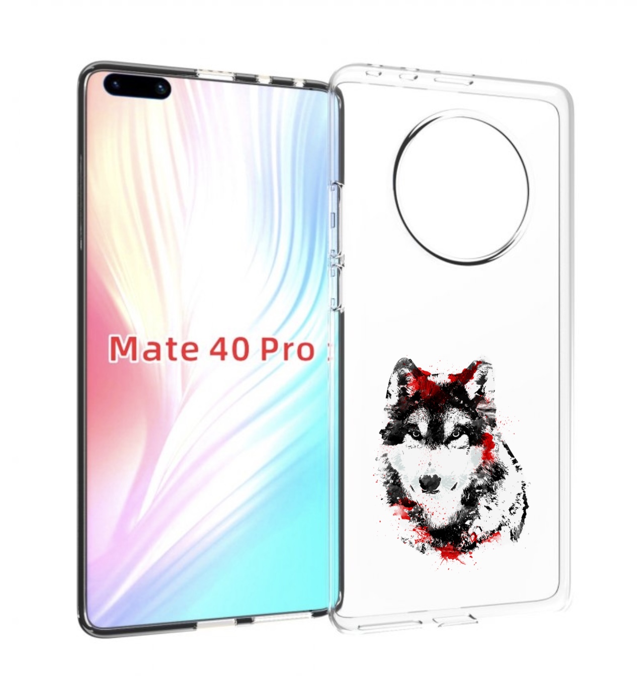 

Чехол MyPads кровавый волк для Huawei Mate 40 Pro (NOH-NX9), Прозрачный, Tocco