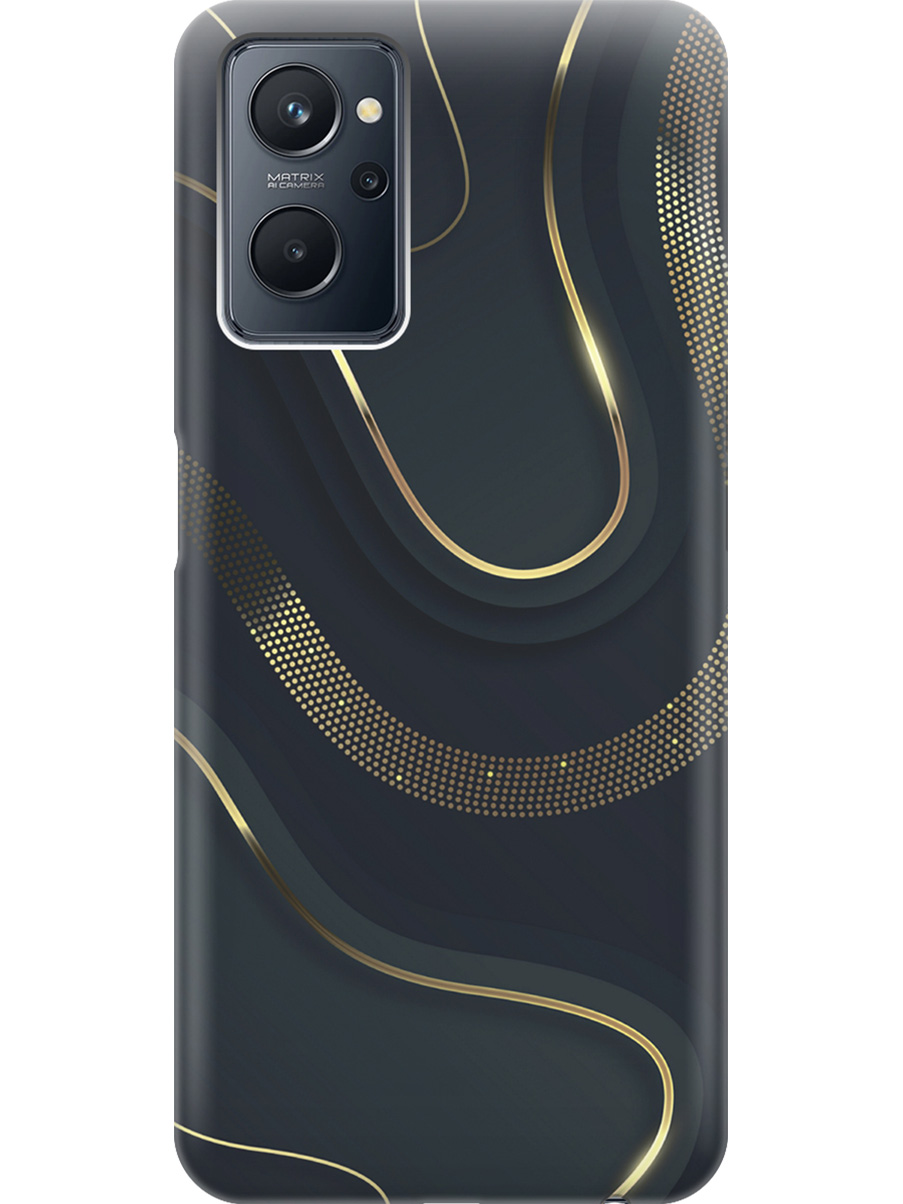 

Силиконовый чехол на Realme 9i с принтом "Золотистые акценты", Прозрачный;золотистый;серый, 740189431