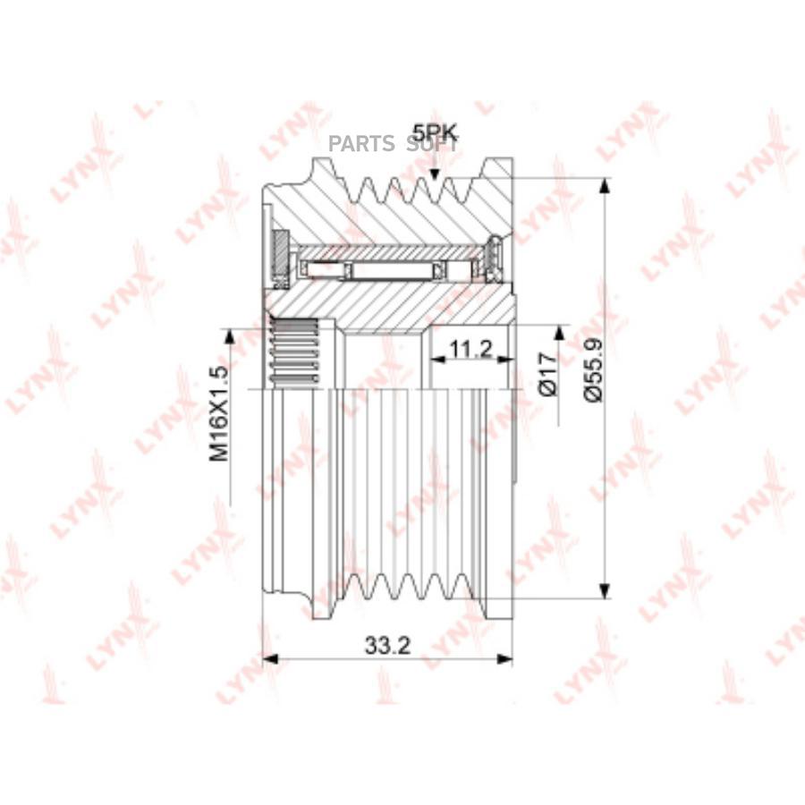 Шкив генератора Audi A4 B5/A6 C5/A6 C5 Avant 94>05 VW Passat B5/Passat B5 Variant/Passat B