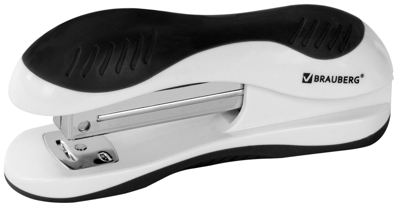 

Степлер №24/6, 26/6 BRAUBERG JET, до 20 листов, эргономичный, бело-черный, 227797
