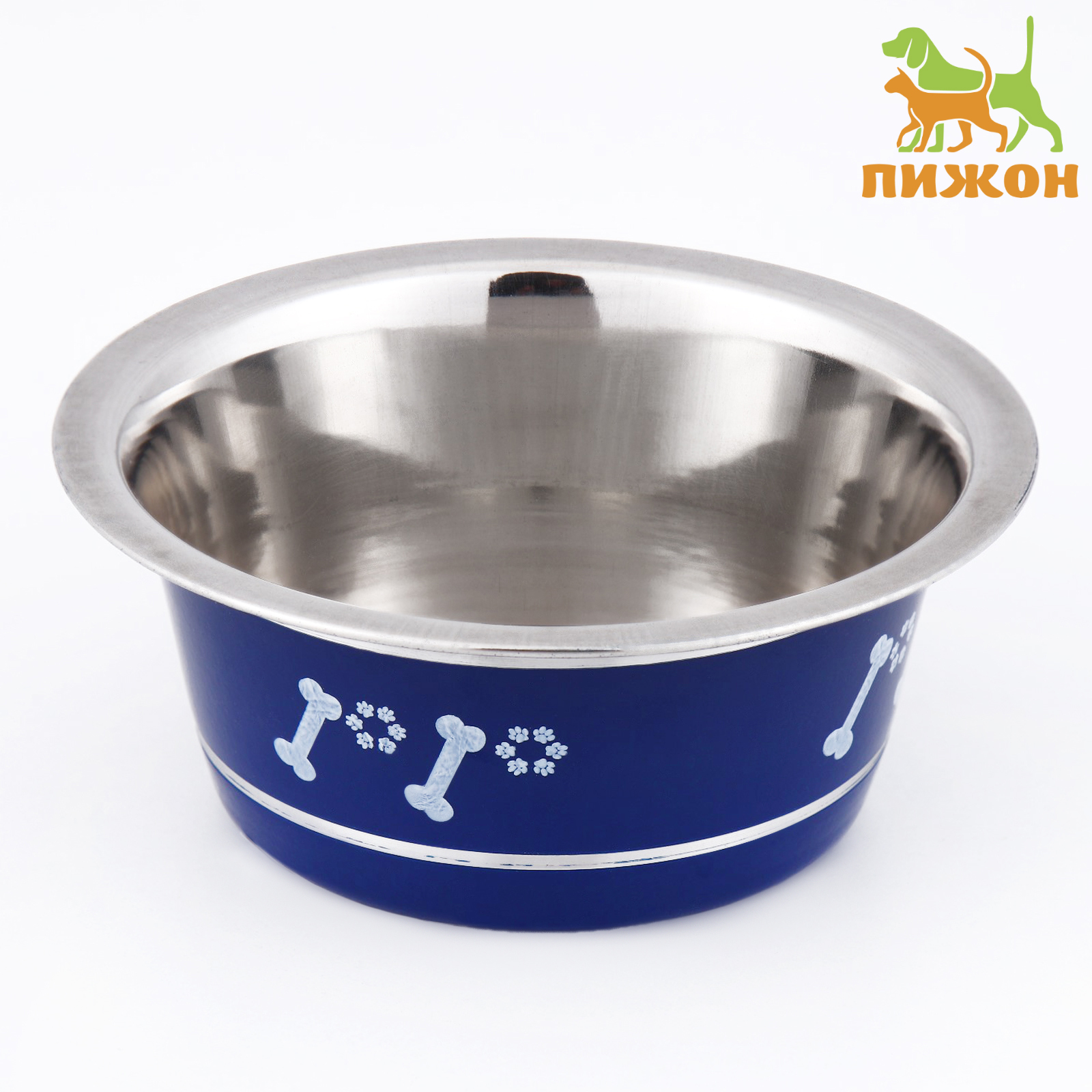 

Миска для животных Пижон фиолетовая, нержавеющая сталь, 200 мл, Синий