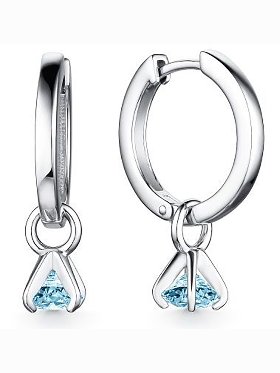 

Серьги с 2 кристаллами swarovski из серебра Алкор серебро 02-2534_0СВ5-00, 02-2534_0СВ5-00