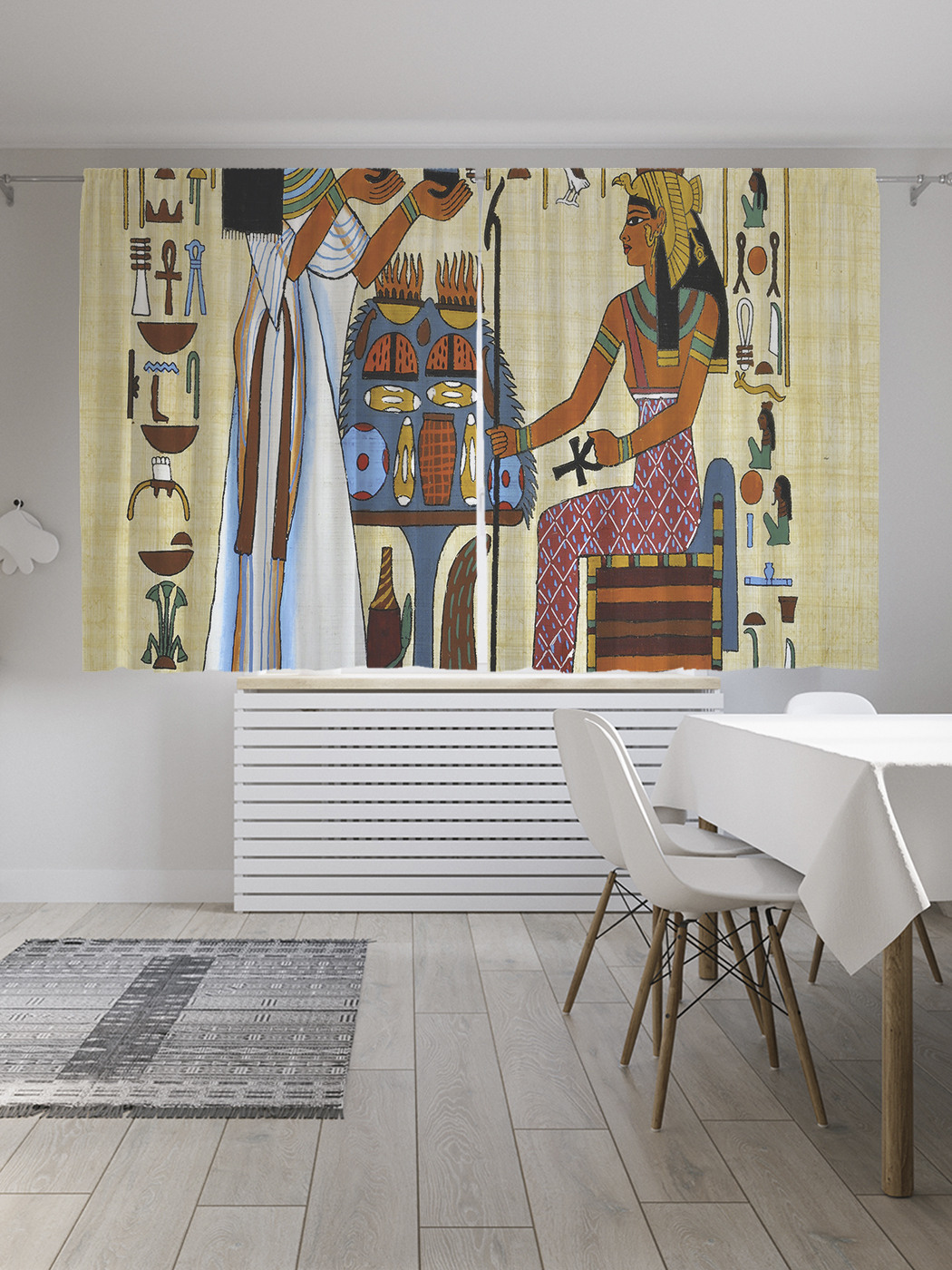 

Шторы с фотопечатью JoyArty "Искусство Египта на папирусе" из сатена, 290х180 см