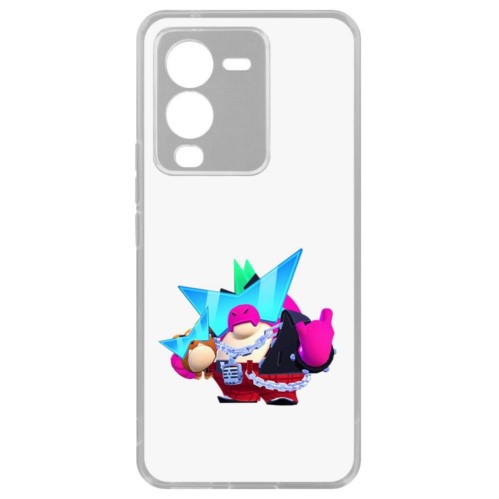 

Чехол-накладка Кейс Brawl Stars-Плохиш Базз для Vivo V25 Pro, Прозрачный