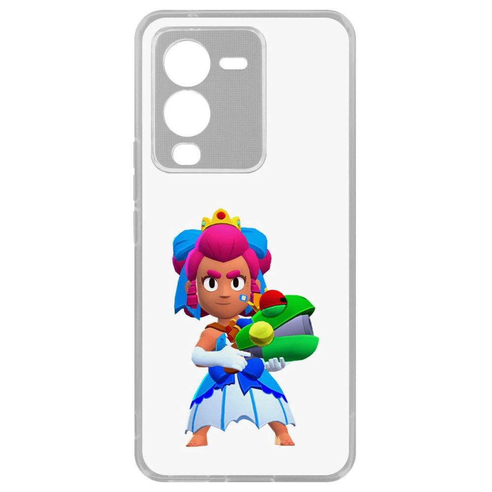 

Чехол-накладка Кейс Brawl Stars-Принцесса Шелли для Vivo V25 Pro, Прозрачный