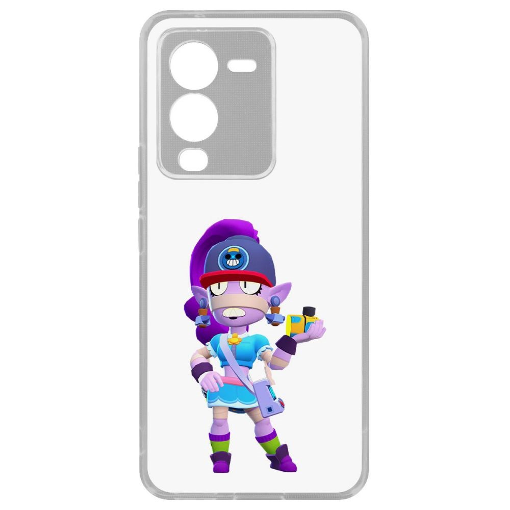 

Чехол-накладка Кейс Brawl Stars-Суперфанатка Эмз для Vivo V25 Pro, Прозрачный