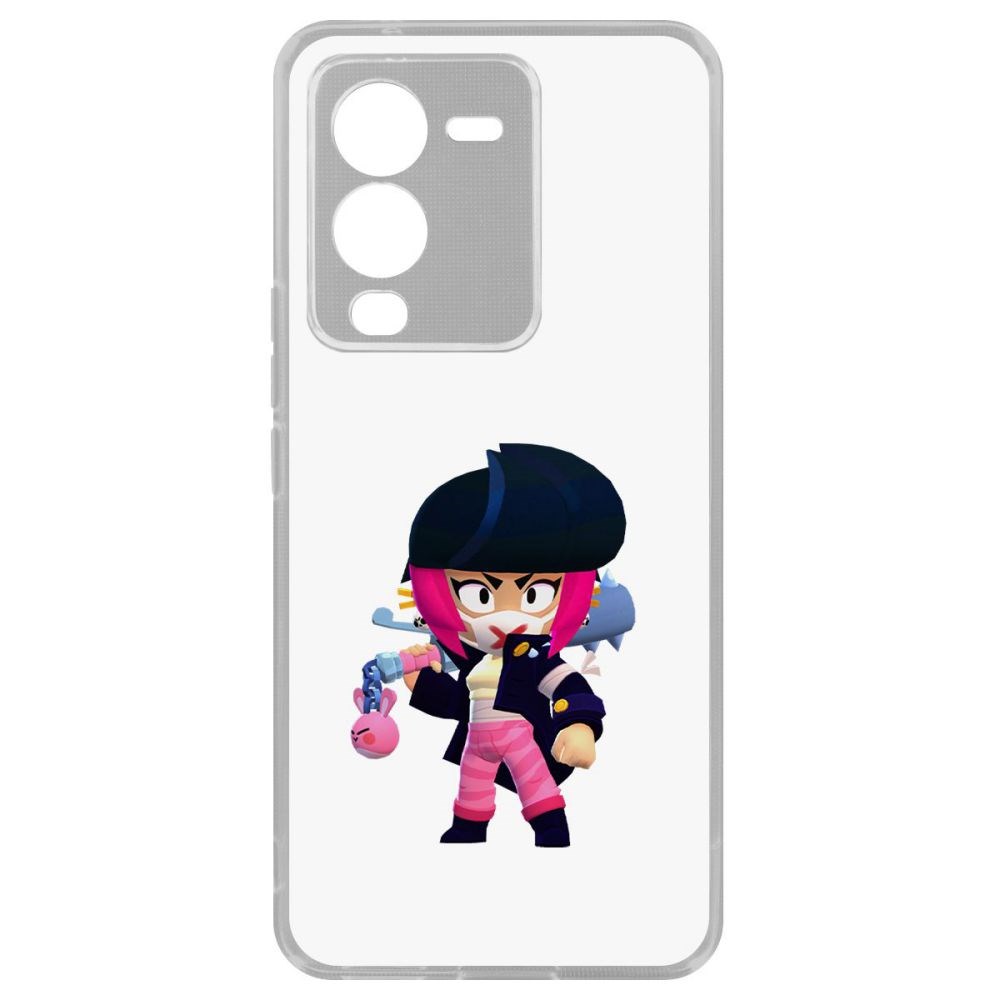 

Чехол-накладка Кейс Brawl Stars-Ужасная Биби для Vivo V25 Pro, Прозрачный