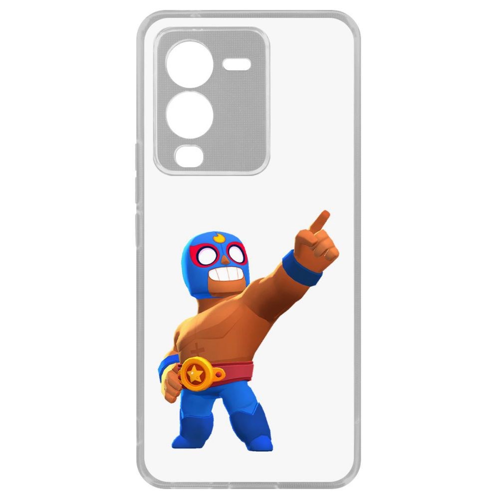 

Чехол-накладка Кейс Brawl Stars-Эль Примо для Vivo V25 Pro, Прозрачный