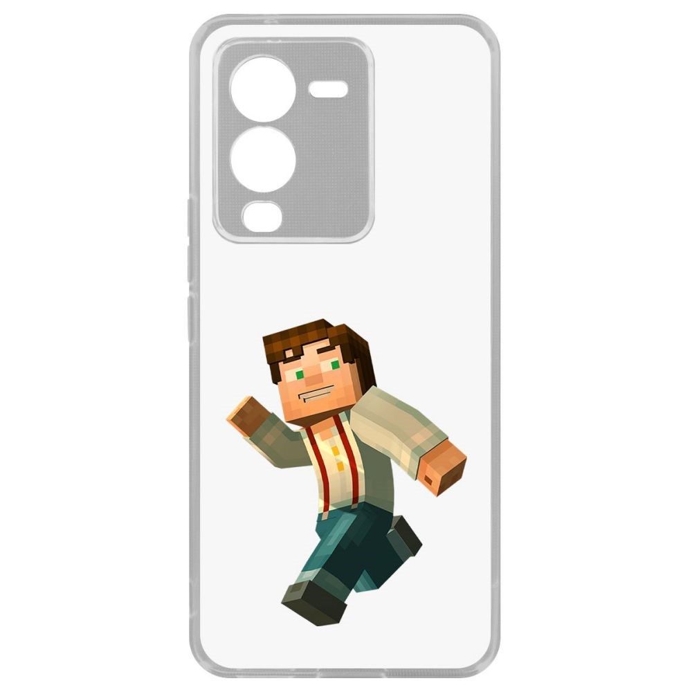 

Чехол-накладка Кейс Minecraft-Джесси для Vivo V25 Pro, Прозрачный