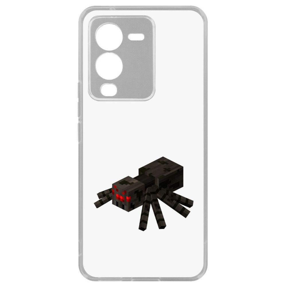 

Чехол-накладка Кейс Minecraft-Паук для Vivo V25 Pro, Прозрачный