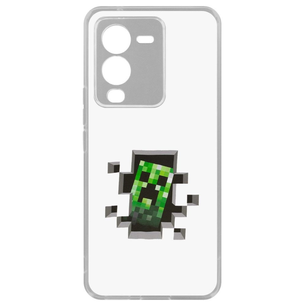 

Чехол-накладка Кейс Minecraft-Крипер для Vivo V25 Pro, Прозрачный
