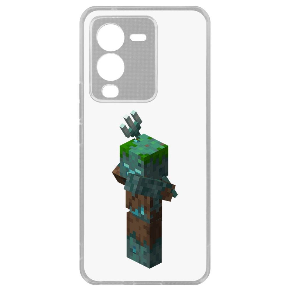 

Чехол-накладка Кейс Minecraft-Утопленник для Vivo V25 Pro, Прозрачный