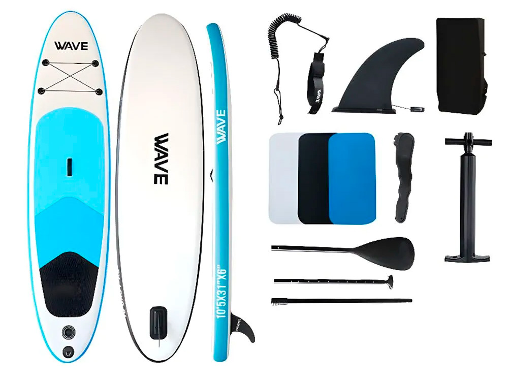

Сапборд Kesser Inflatable SUP Board 320*78*15 Wave White/Blue, Белый