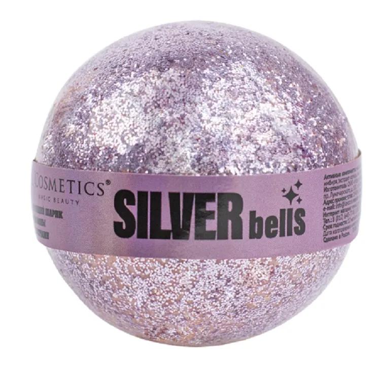 фото Бурлящий шарик для ванны l'cosmetics silver bells с блестками, 160 г