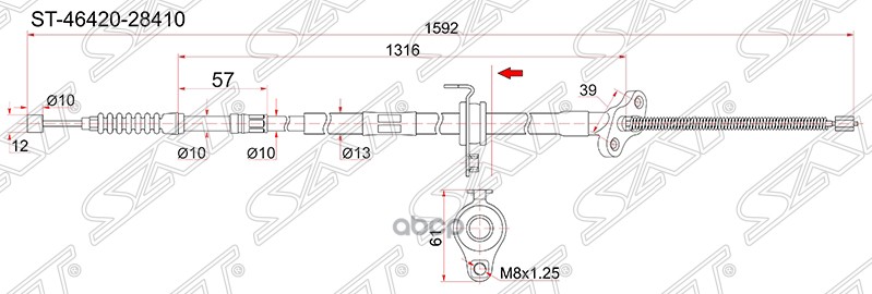 

Трос Ручника Ty Townace Noah 4wd Cr5 /Sr5 -Rh Sat арт. ST-46420-28410