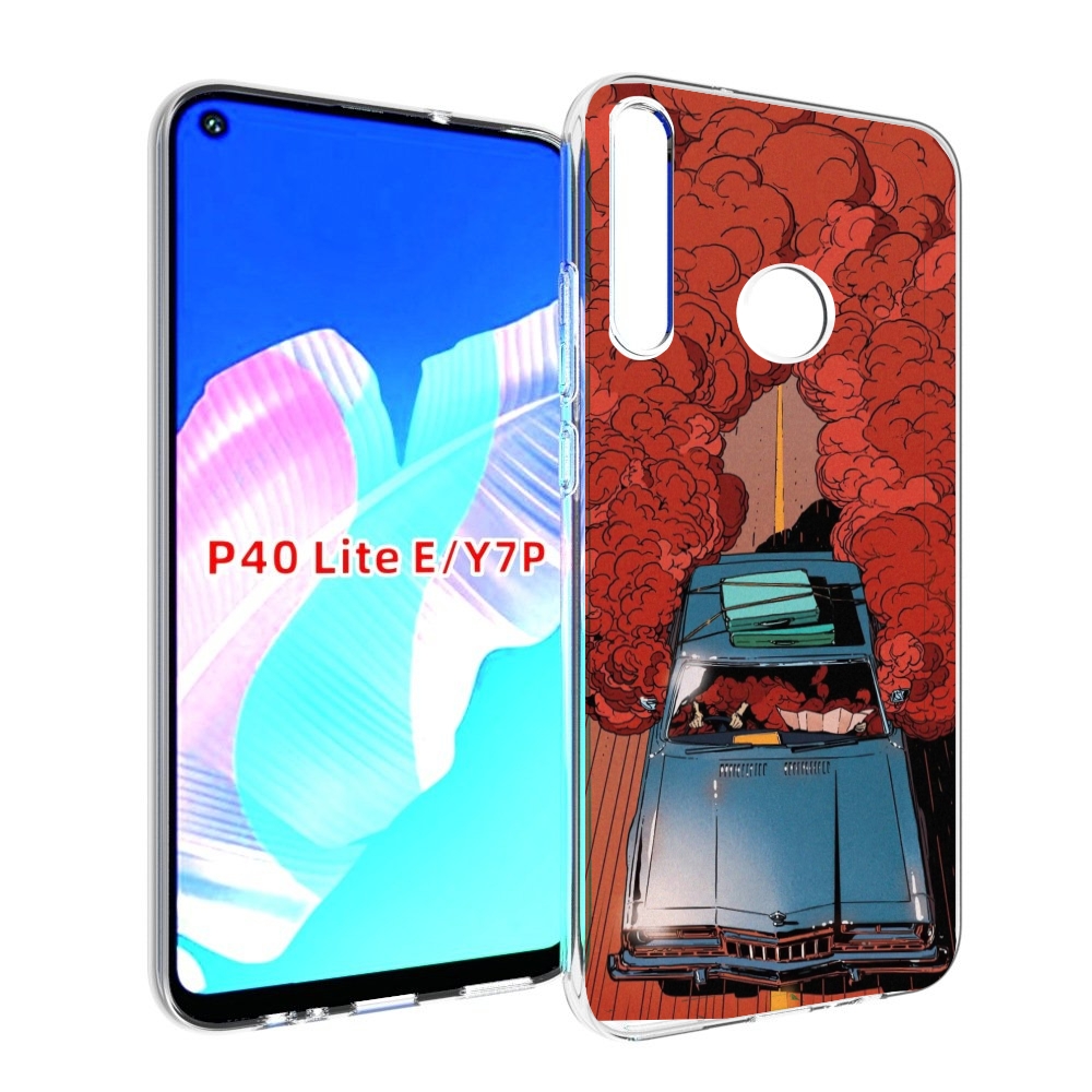 

Чехол бампер MyPads машина мчится с дымком для Huawei P40 Lite E, Прозрачный, Tocco