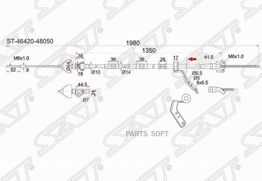 

Трос Ручника Ty Kluger Acu/Mcu20 2wd Rh (правый) Sat арт. ST-46420-48050