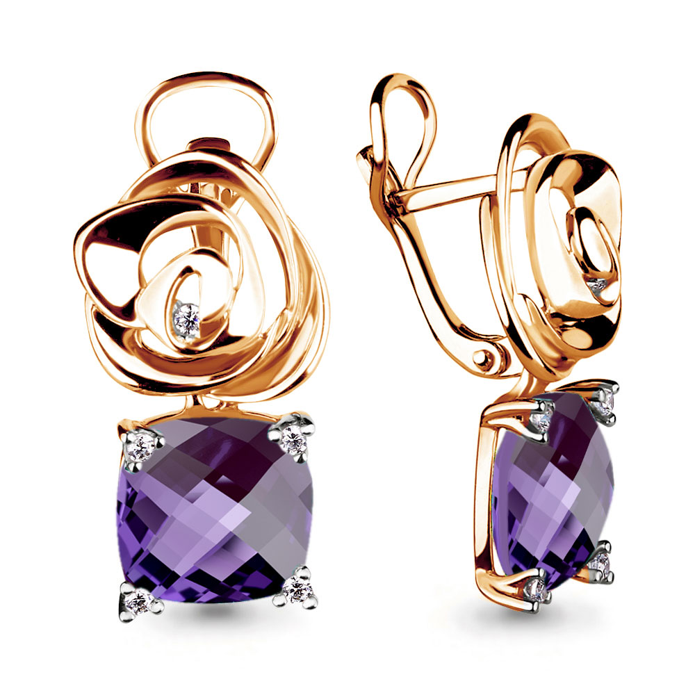 

Серьги из серебра с аметистом Aquamarine 4493584_925_з, 4493584_925_з