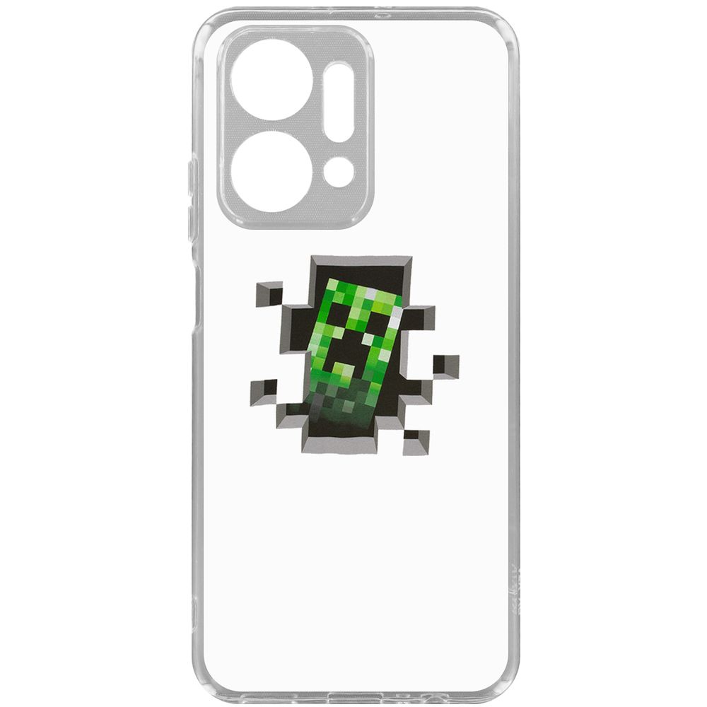 

Чехол-накладка Krutoff Clear Case Minecraft-Крипер для Honor X7a Plus, Прозрачный