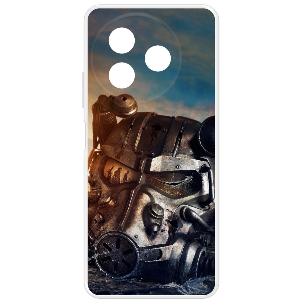

Чехол-накладка Krutoff Clear Case Fallout - Шлем Т-60 для Itel S24, Прозрачный