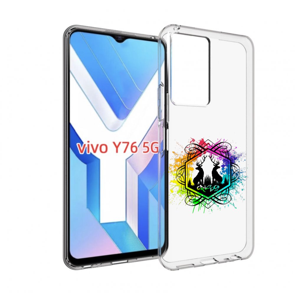 

Чехол MyPads арт-с-оленями для Vivo Y76 5G, Прозрачный, Tocco
