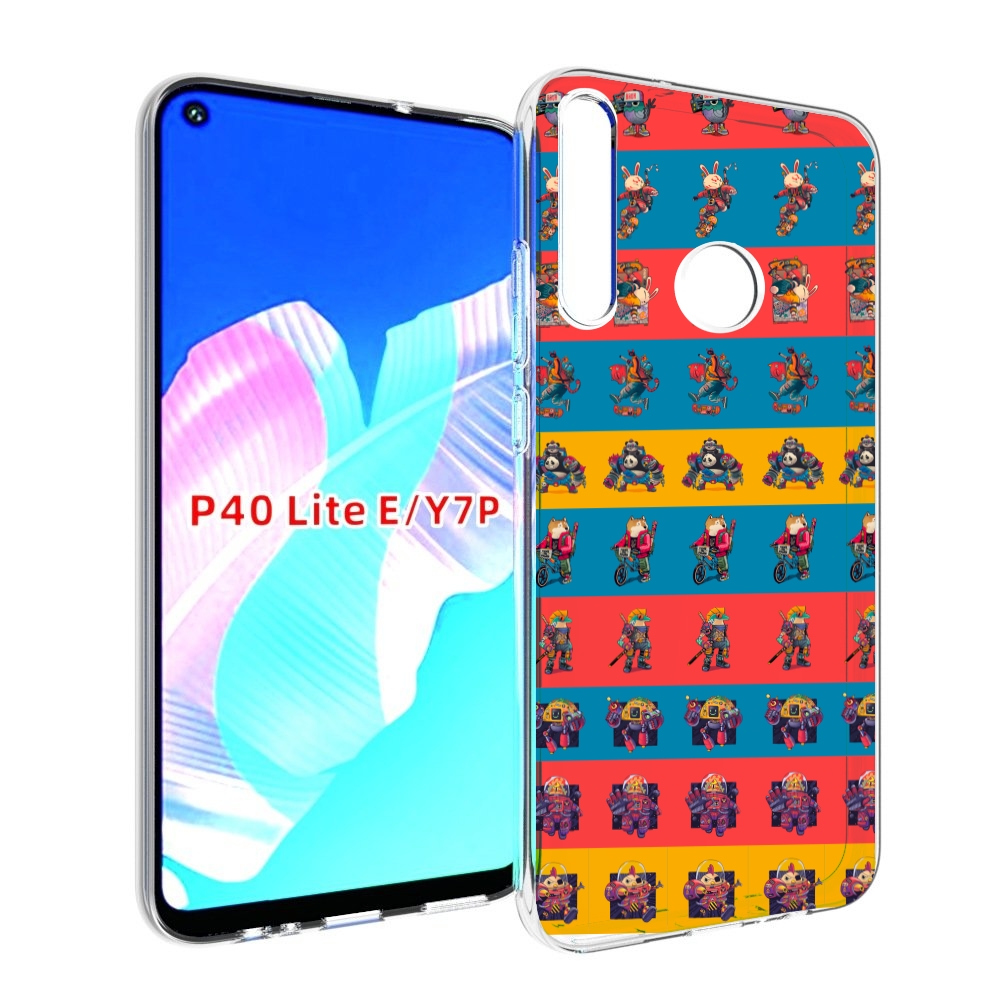 

Чехол бампер MyPads много стикеров для Huawei P40 Lite E, Прозрачный, Tocco